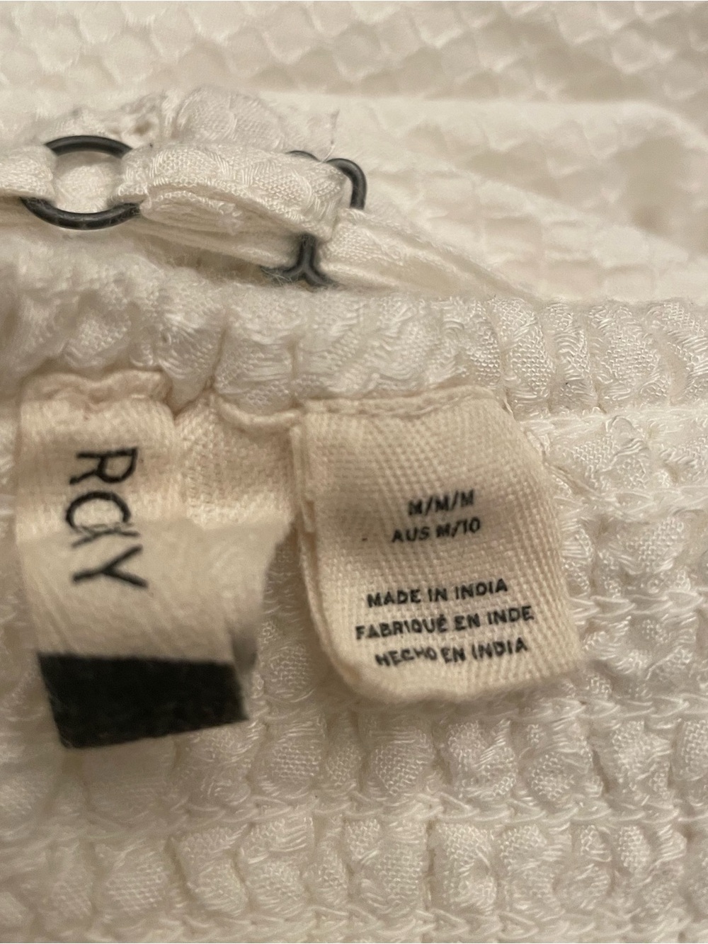 🩴 👙 Roxy White Textured Dress Size M - Picture 6 of 8